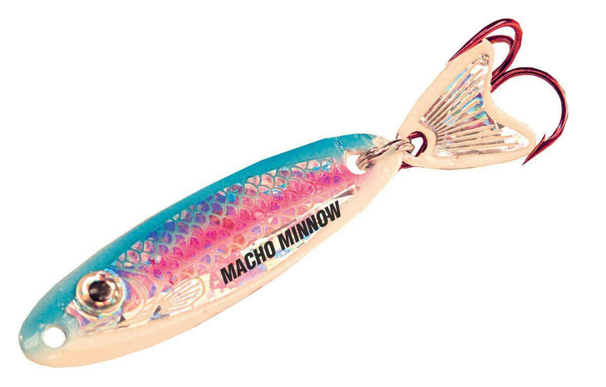 Macho Ice Fishing Minnow Jigging Spoon Lure, 1/4-oz