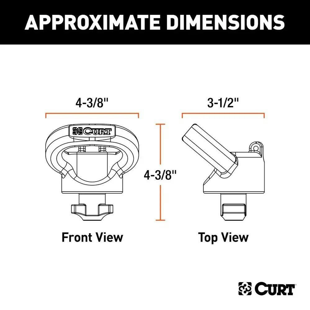 CURT OEM Puck System Gooseneck Safety Chain Anchors, Select Models