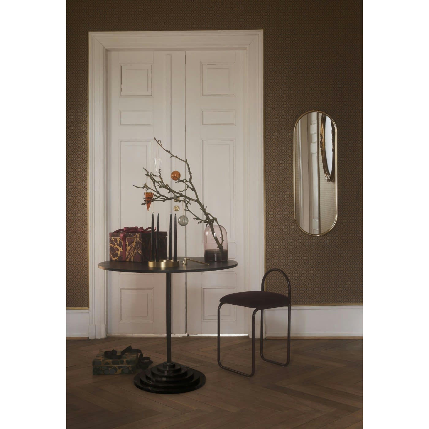 ANGUI - Miroir mural ovale large H108xL39cm