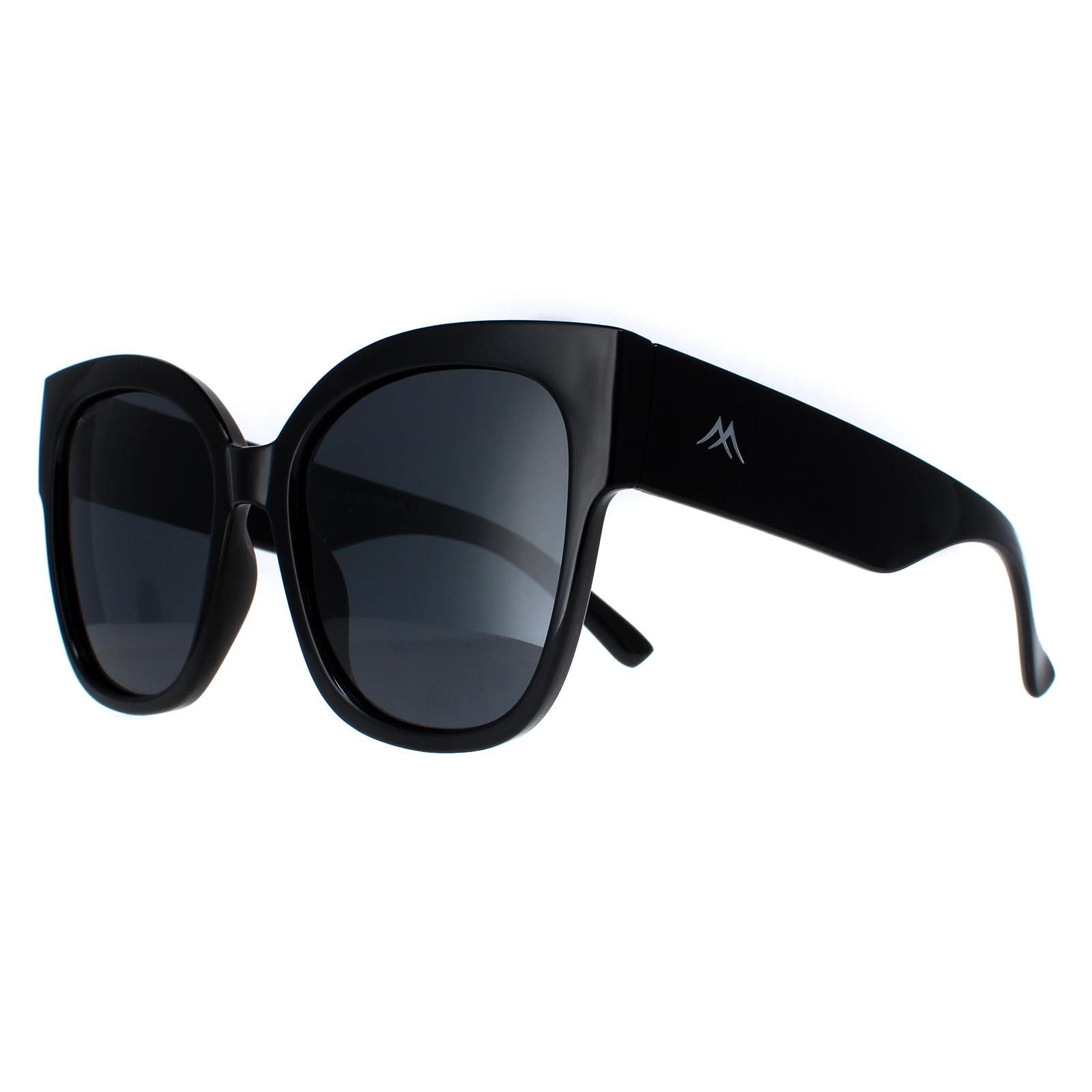 montana Square Shiny Black Smoke Polarized MP73A Sunglasses