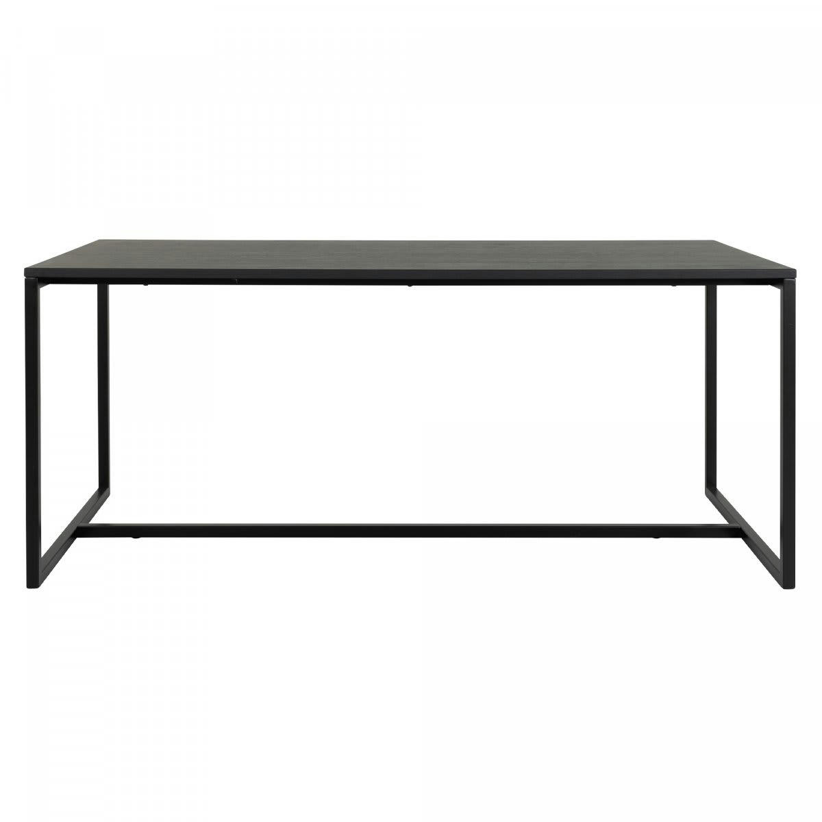 LOGO - Table à manger 180x90cm en bois noir