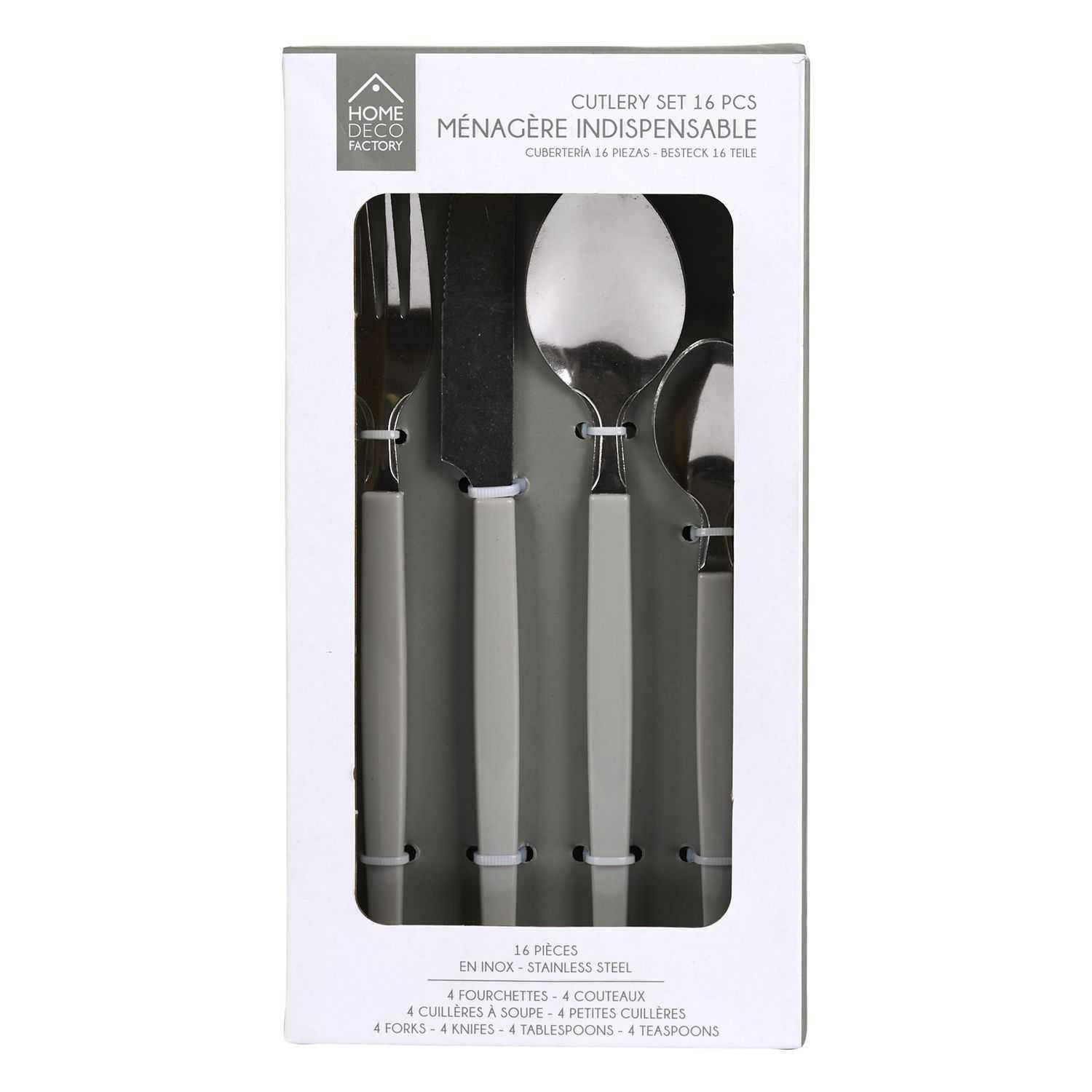 Zestaw sztućców Lino Grey 16 el szare