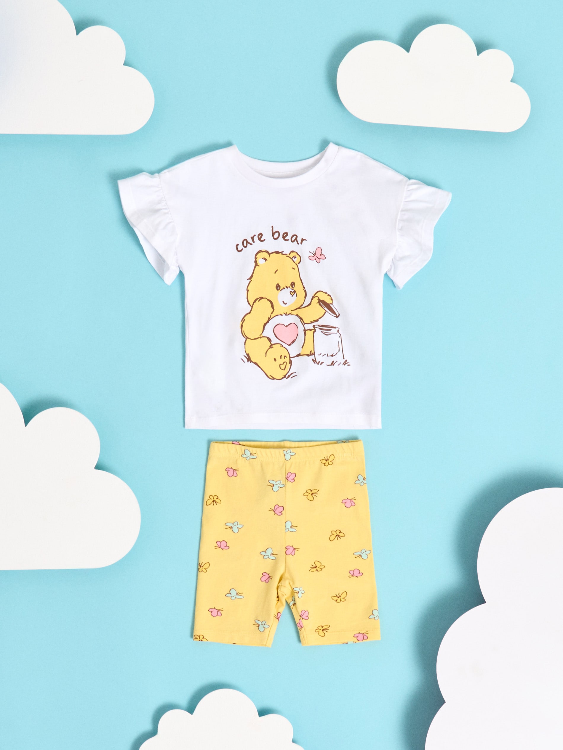 Bawełniany komplet: koszulka i kolarki Care Bear