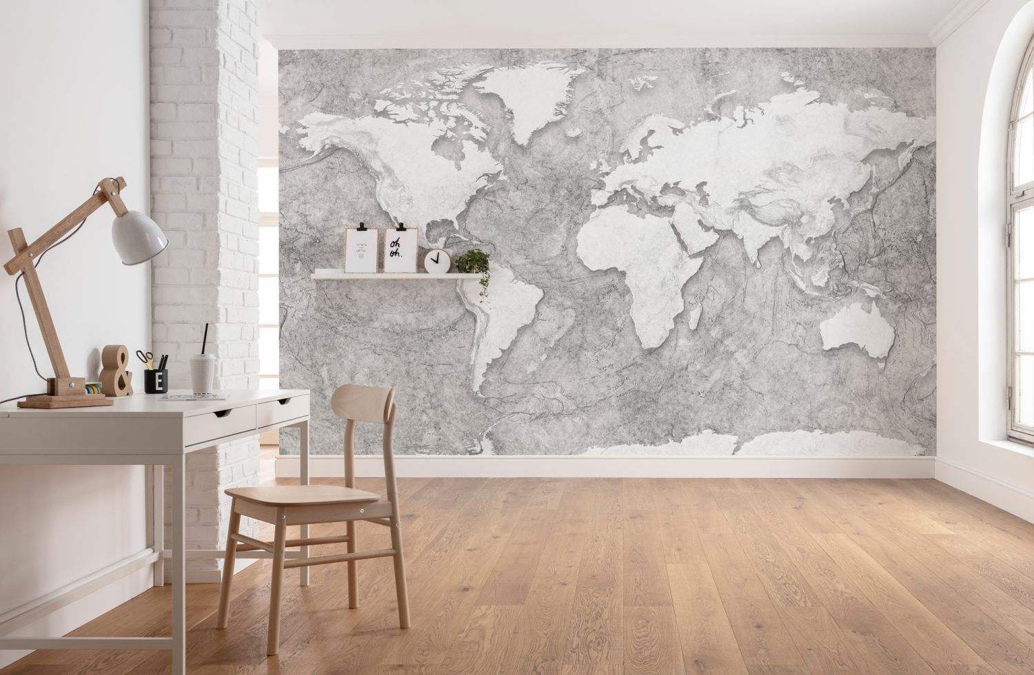 Komar fotobehang kaart grijs - 350 x 250 cm - 611635