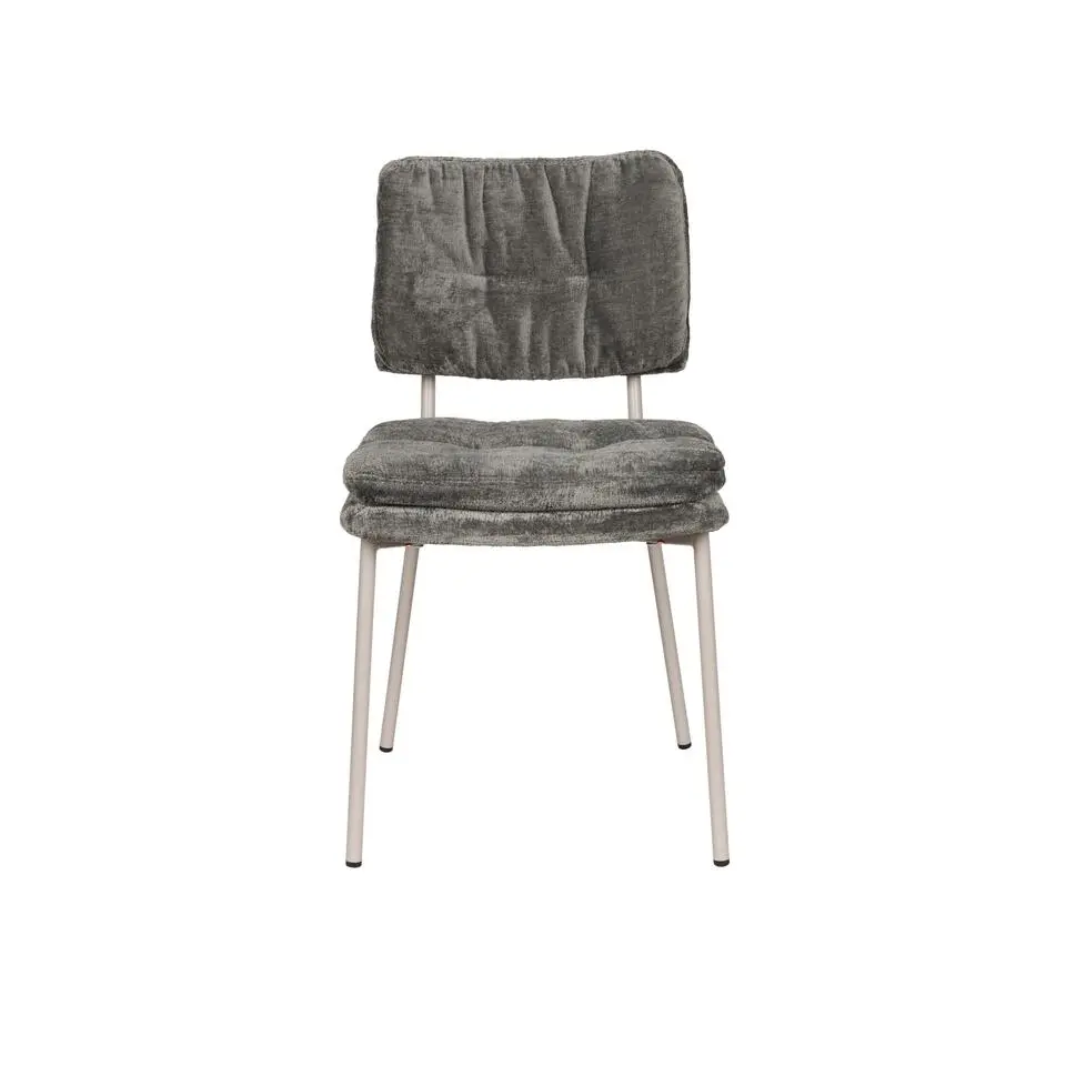 Housecraft Franck Eetkamerstoelen Velours Grijs - Set van 2