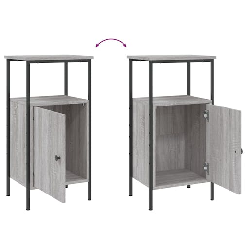 NNEVL Bedside Cabinets 2 pcs Grey Sonoma 41x31x80 cm Engineered Wood