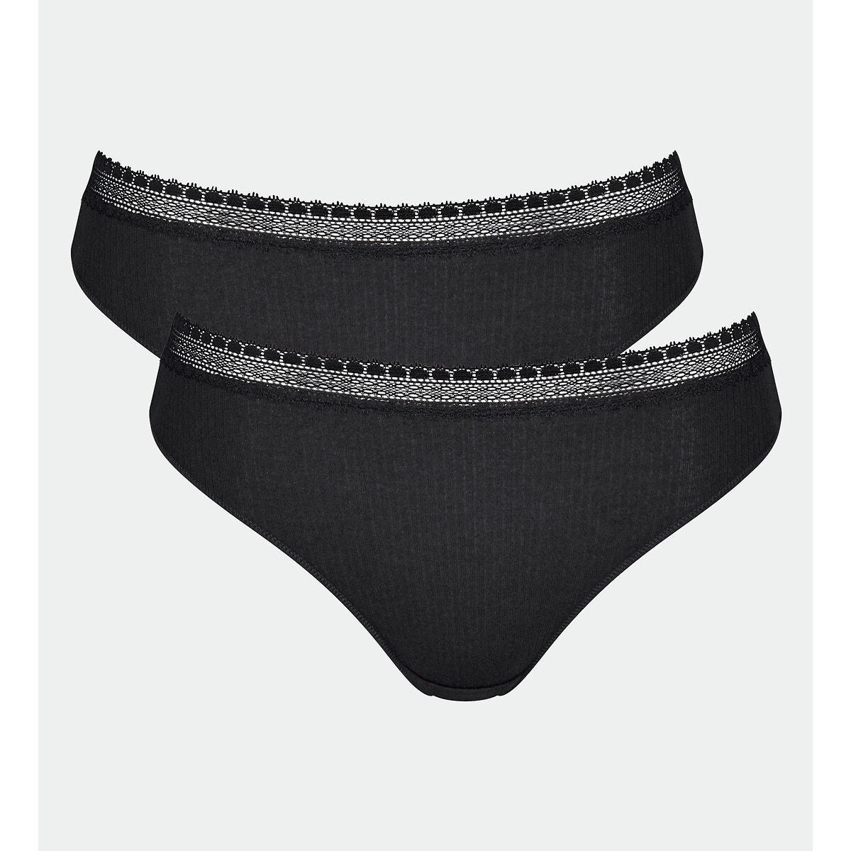 Lot de 2 slips  échancrés en modal Go Ribbed