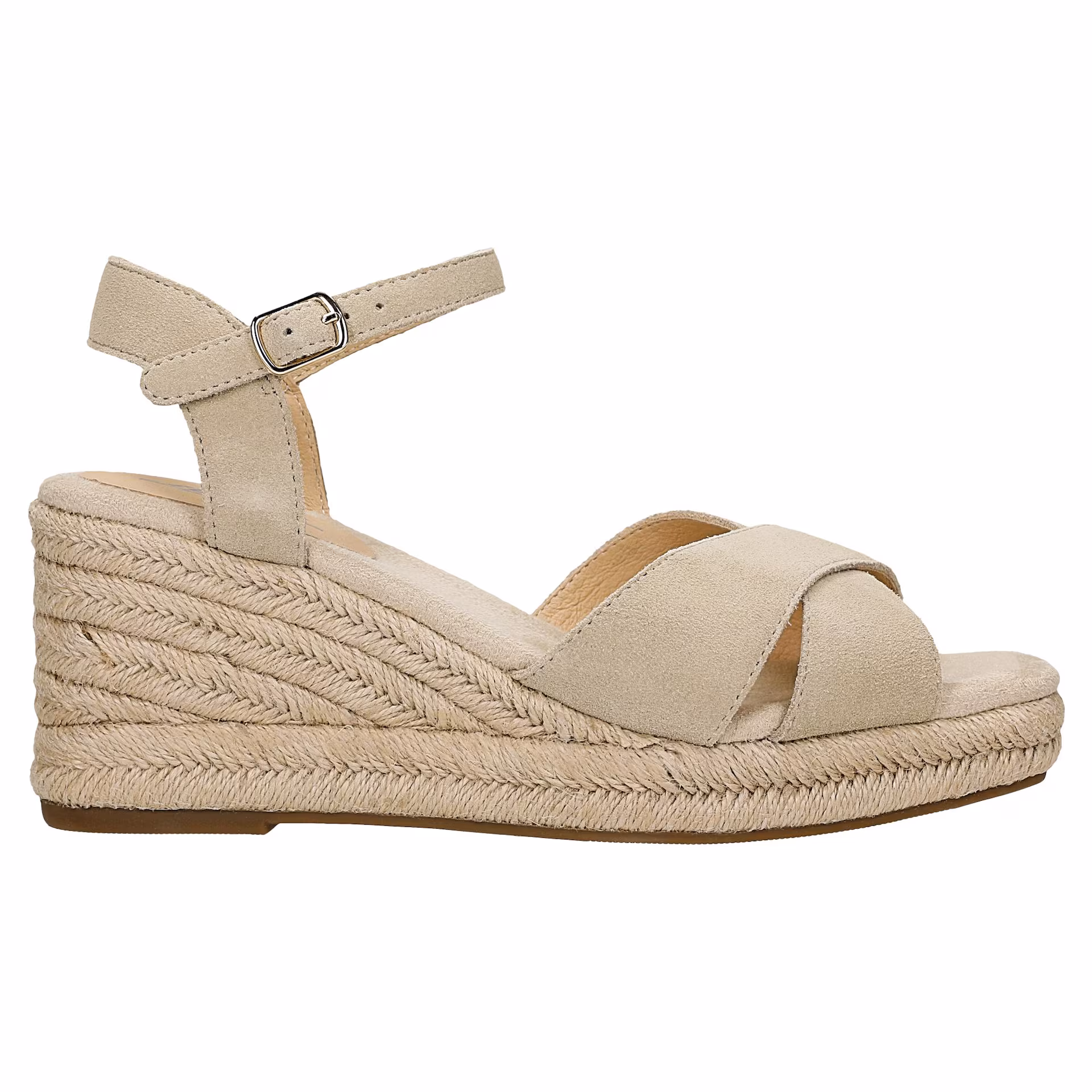 Beżowe sandały damskie w stylu espadryli RELAKS