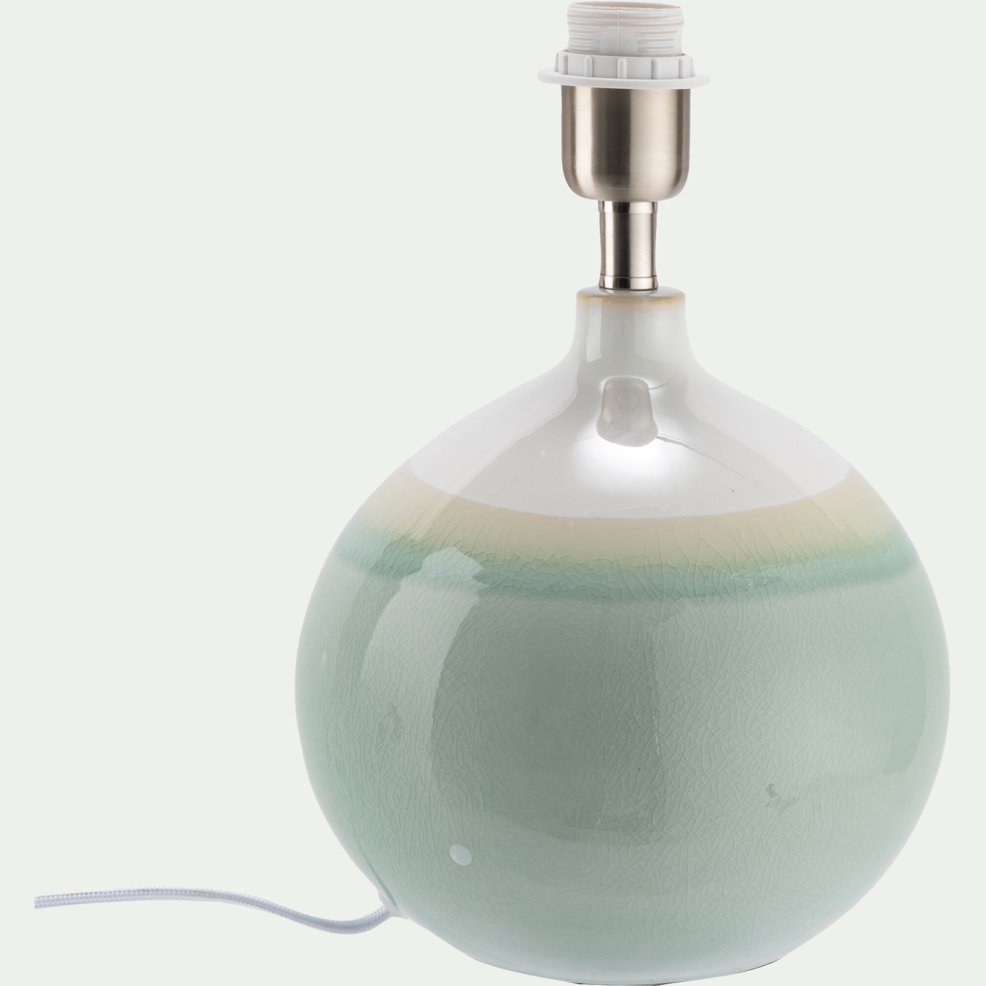 AZIO - Pied de lampe électrifié en grès D22,3cm - vert