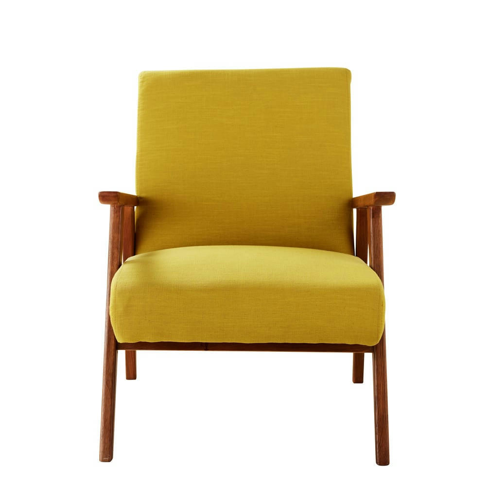 Hermann - Fauteuil vintage jaune moutarde