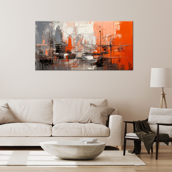 Feeby Obraz na płótnie, Abstrakcja Szarość Miejska 80x40