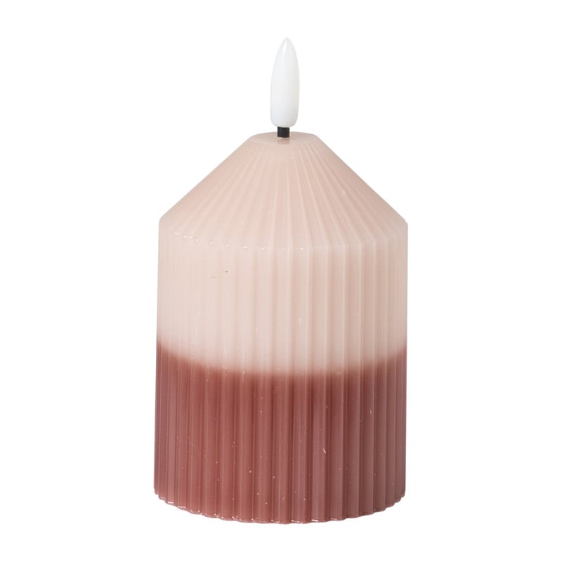 LED kaars duo - roze/lichtroze - &Oslash;7x10 cm