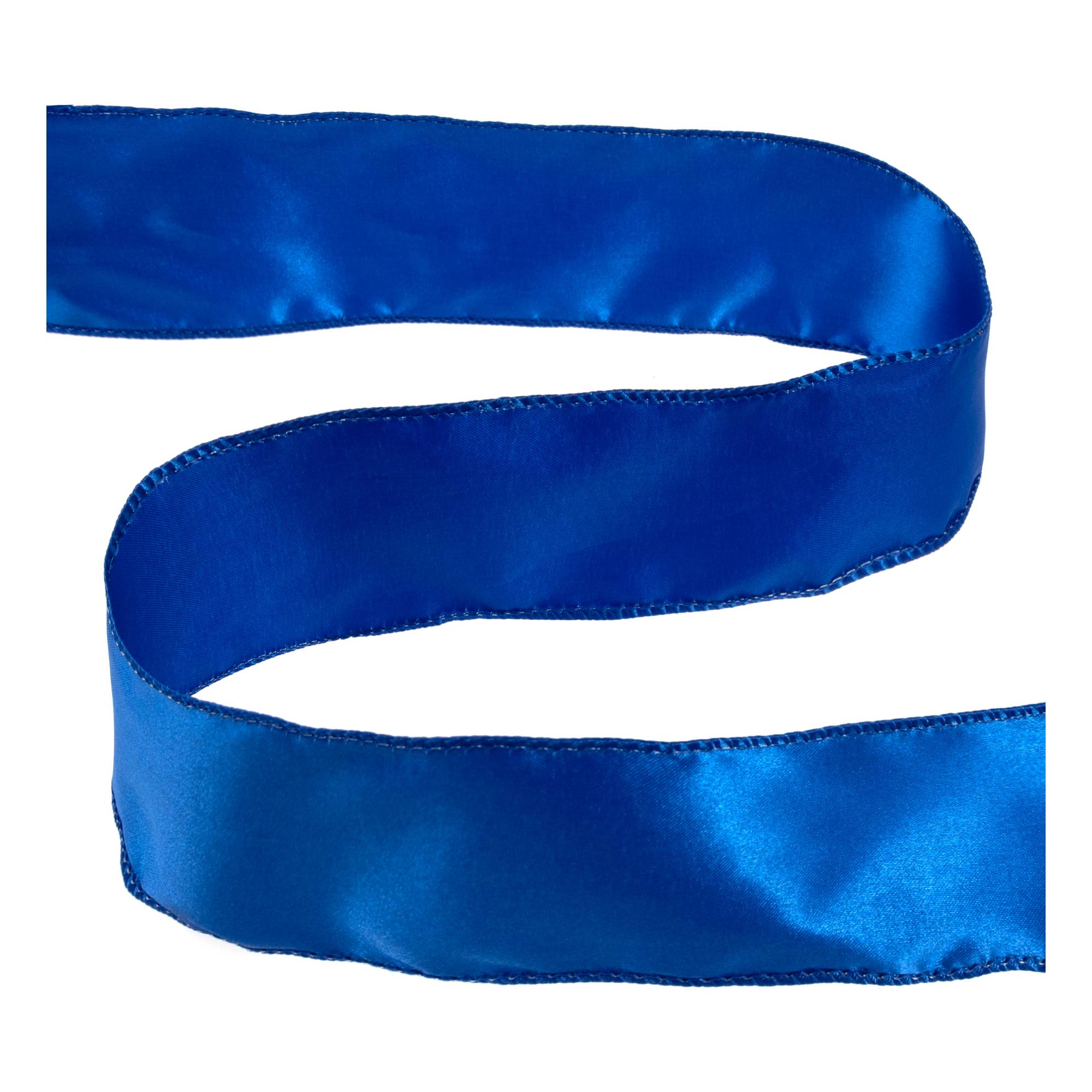 Royal Blue Wire Edge Satin Ribbon 63mm x 3m