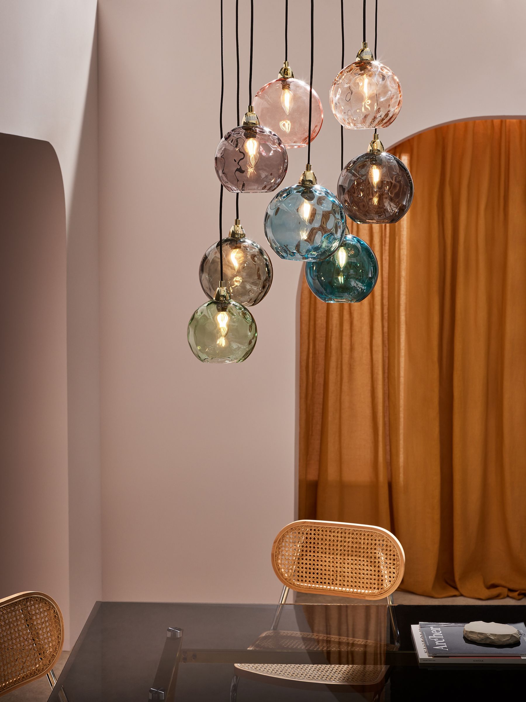 Ilaria 8 Light Cluster Pendant Ceiling Light in Blue