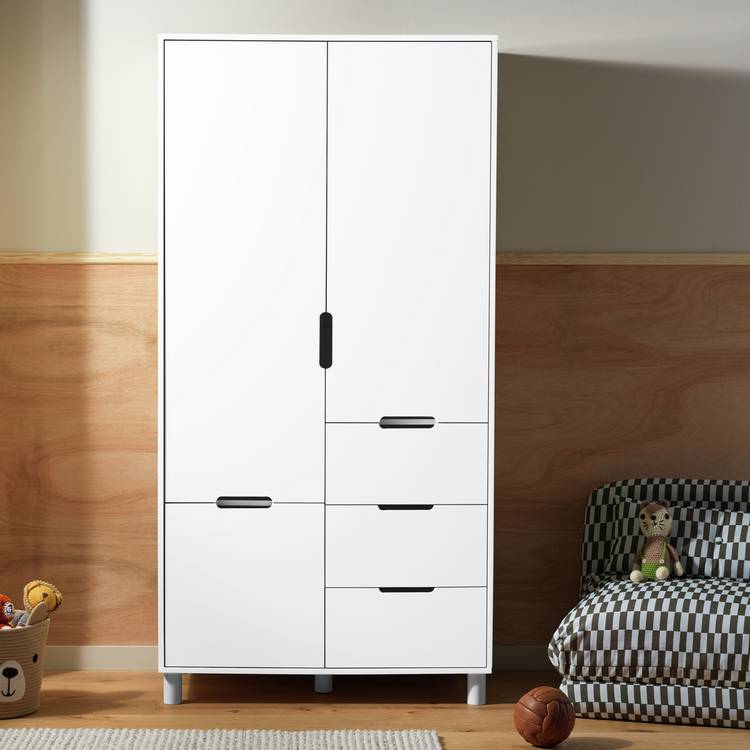 Habitat Henri 2 Door 2 Drawer Wardrobe - White