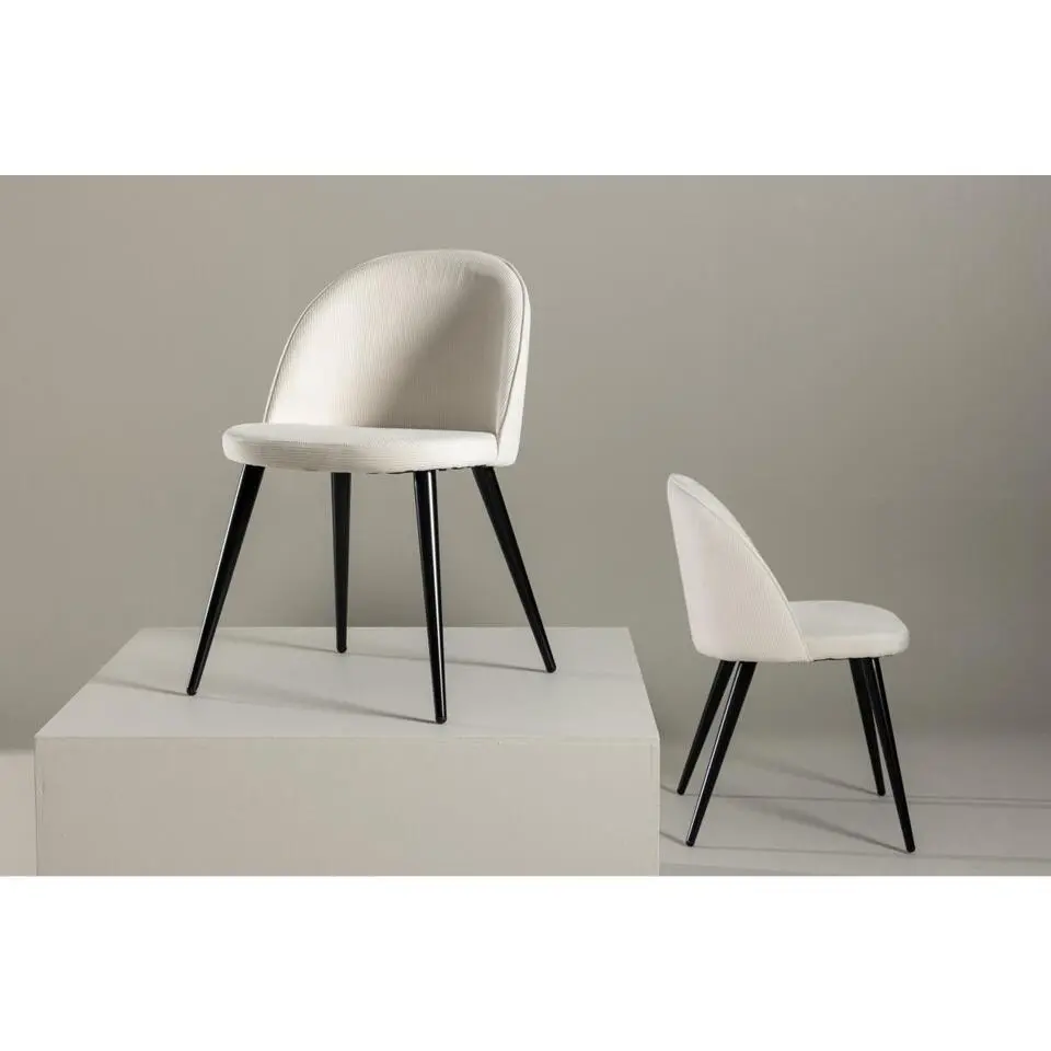 Svea - Zako eetkamerstoel - ribstof - wit