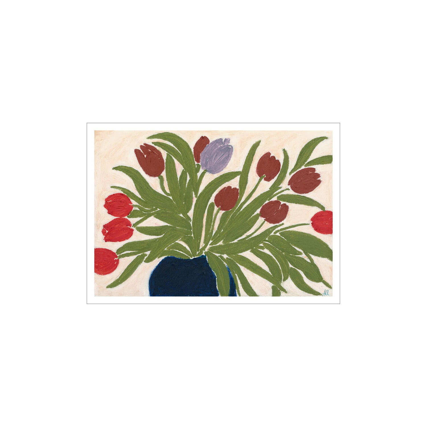 Tulips in a Blue Vase
