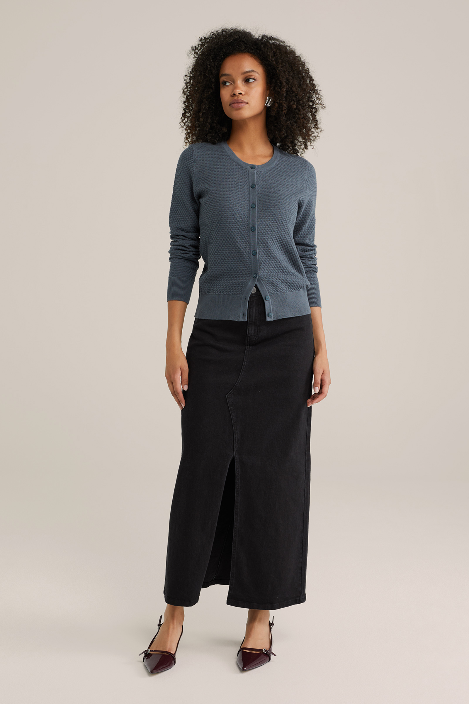 Dames gebreid vest met structuur