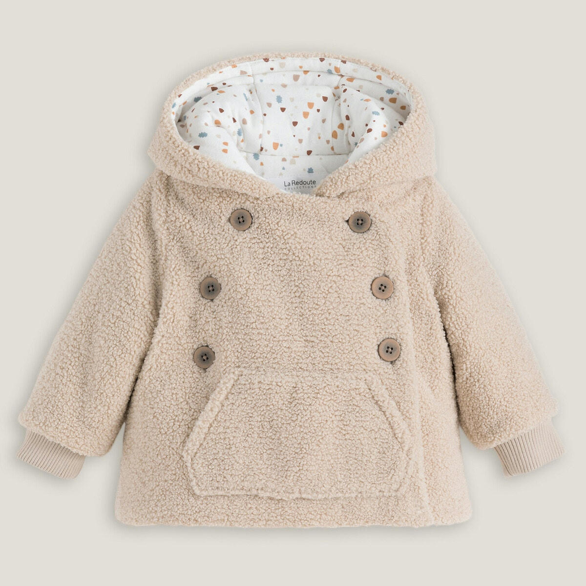 Manteau chaud à capuche en maille peluche
