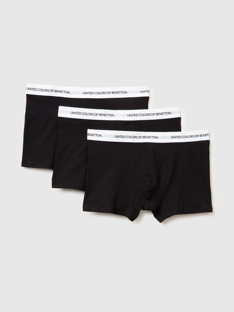 Set of three boxers in stretch organic cotton