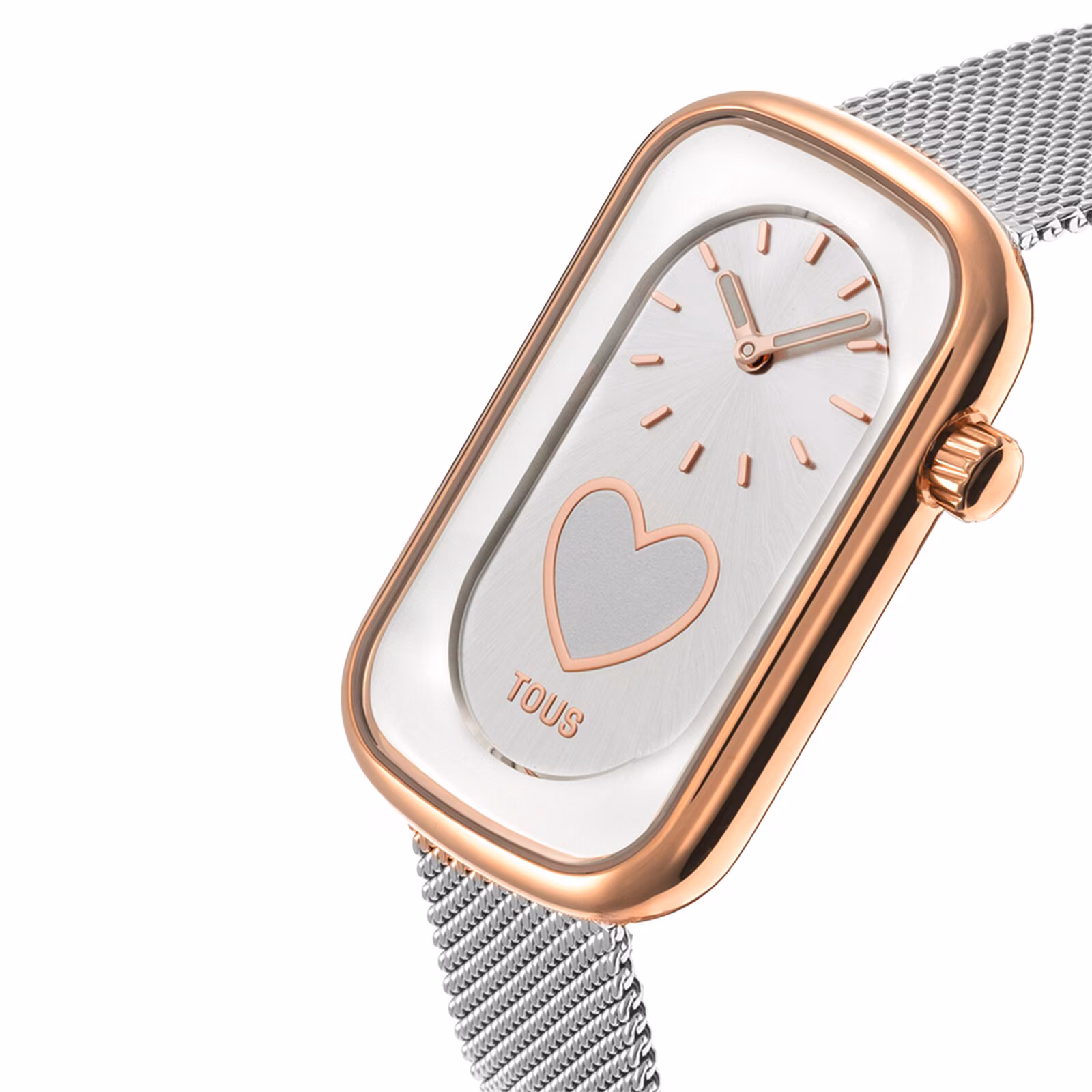 Reloj analógico bicolor con silueta corazón y brazalete de acero T-Band Club