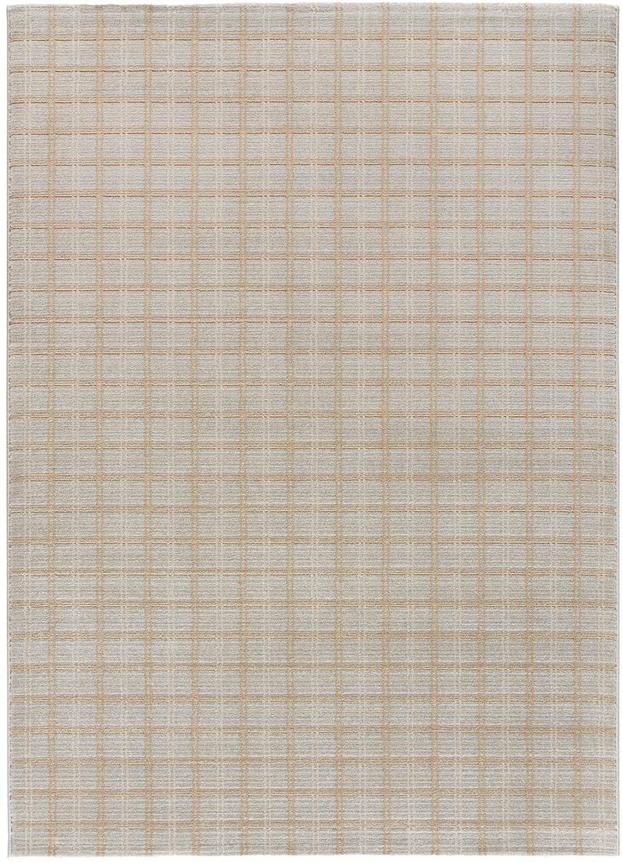 SENSATION - Tapis à carreaux avec textures beige, 160X230 cm