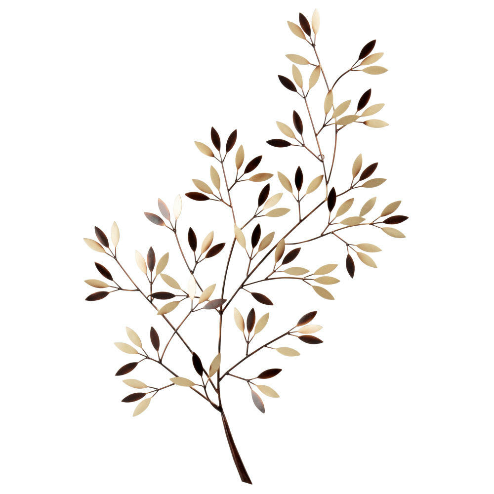 - Déco murale branchage en métal doré et coloris bronze