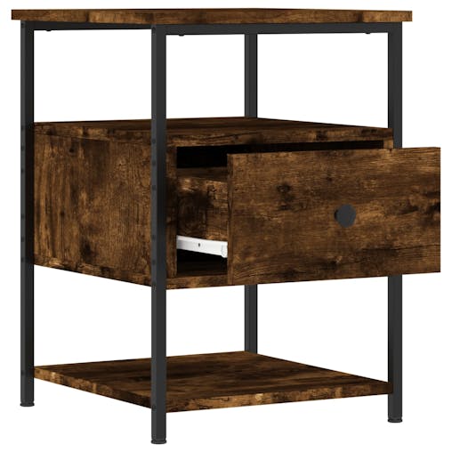 NNEVL Bedside Cabinets 2 pcs Smoked Oak 40x42x56 cm Engineered Wood