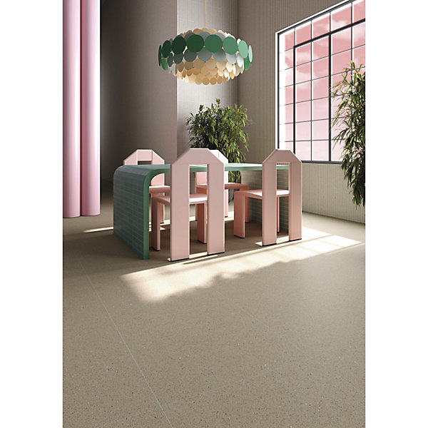 Carrelage extérieur antidérapant effet terrazzo grand format marron 80x80 cm MICRA R Umbra GRIP