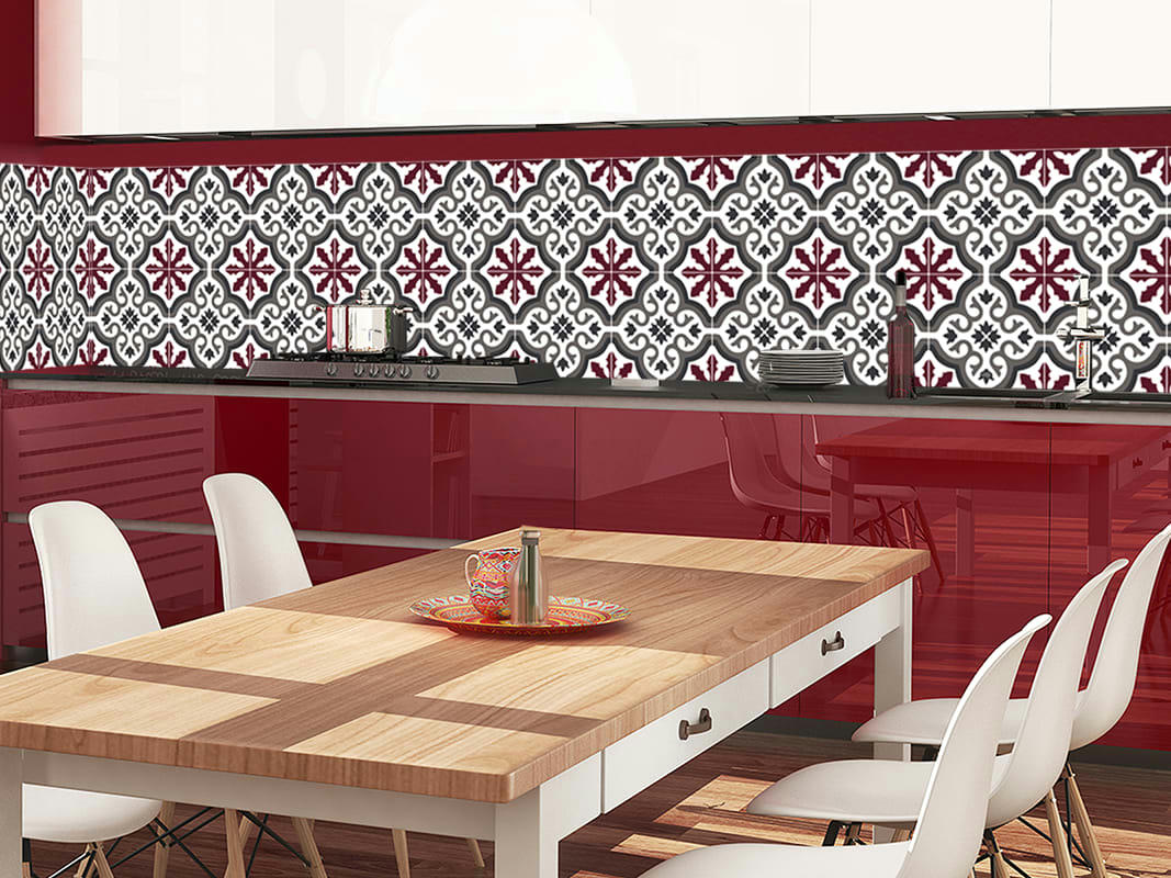 TRIANON - Crédence adhésive marsala 400x40cm