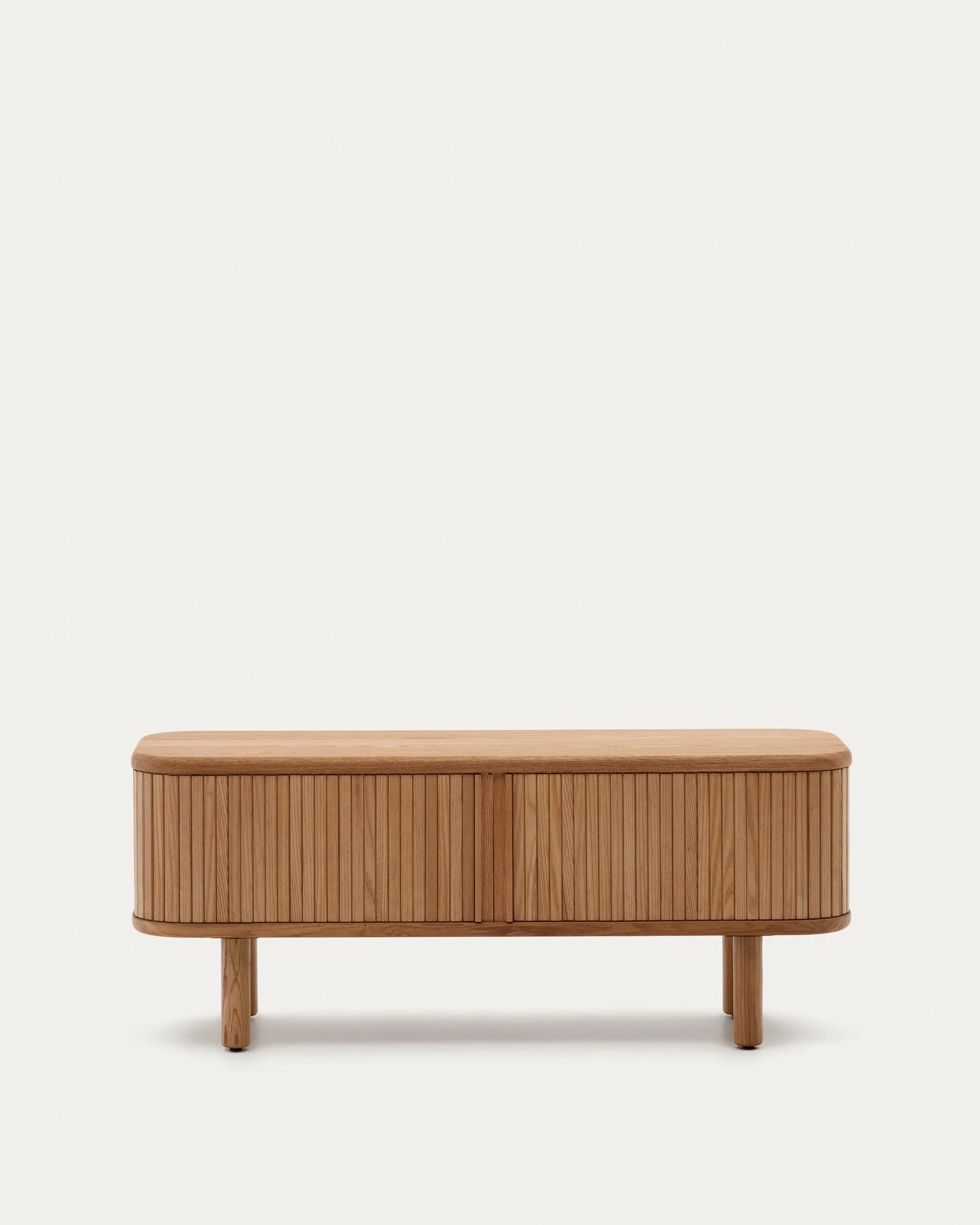 Mailen 2 door TV stand in ash veneer with a natural finish 120 x 50 cm