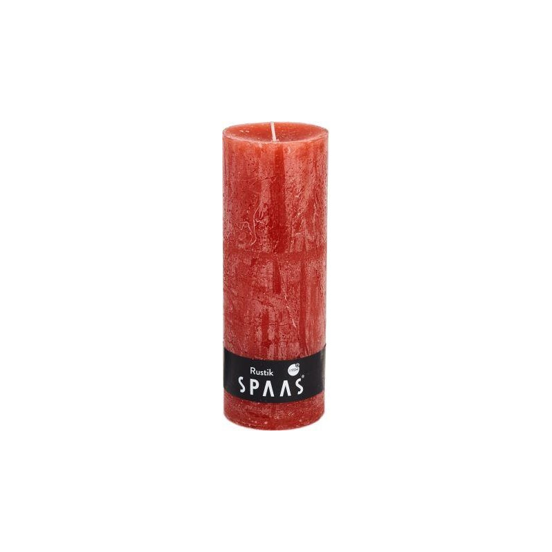 Bougie rustique Cylindre rouge Ø 7 x 19 cm