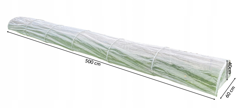 Mini tunel foliowy ogrodowy foliak do uprawy roślin szklarnia na grządke 5m