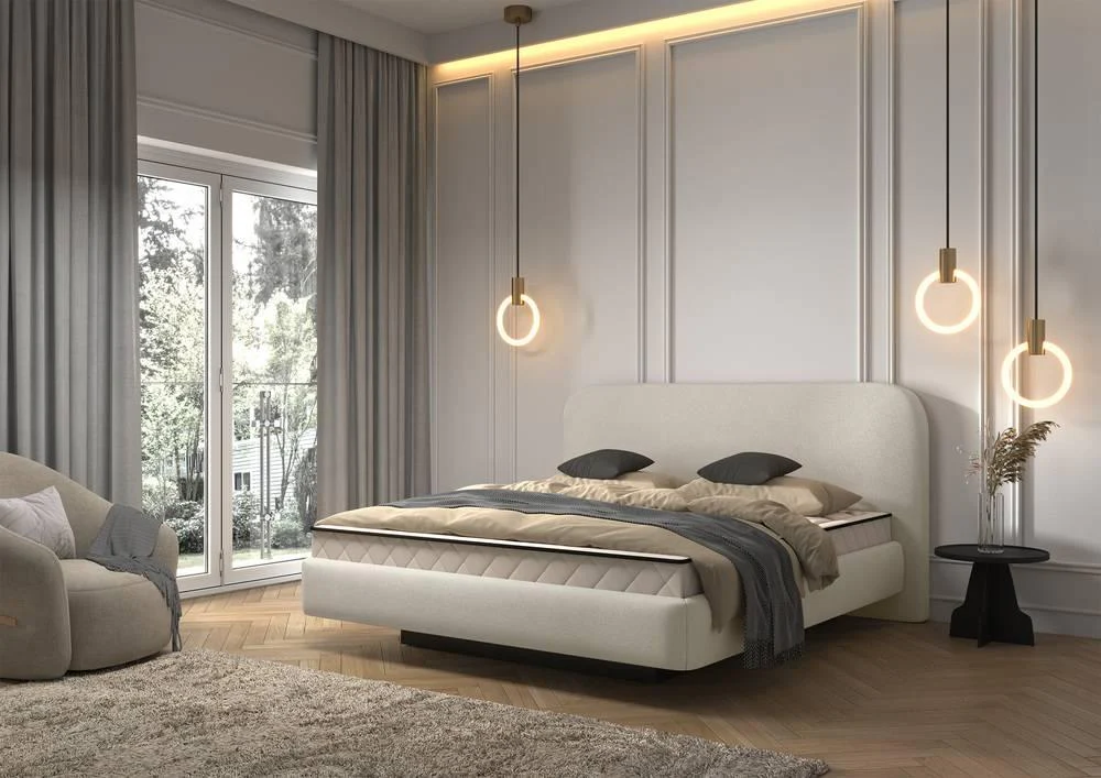 Bedframe Rosello 140 x 200 cm chenille met opbergruimte