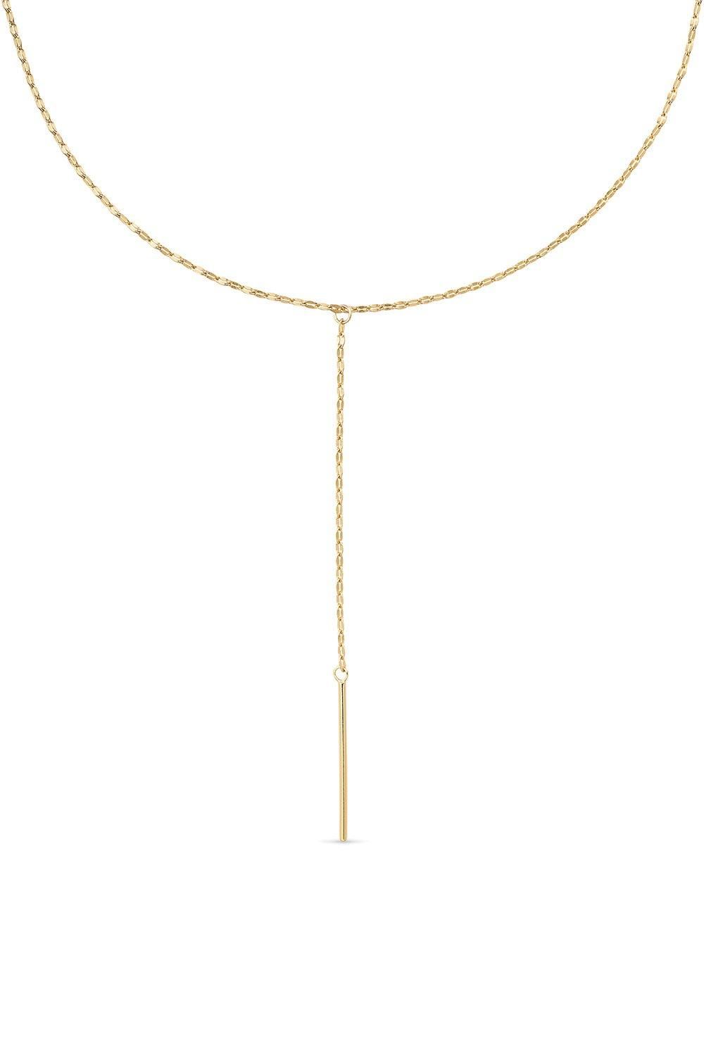 Elk & Bloom Dainty 14K Gold Chain Drop Choker Necklace
