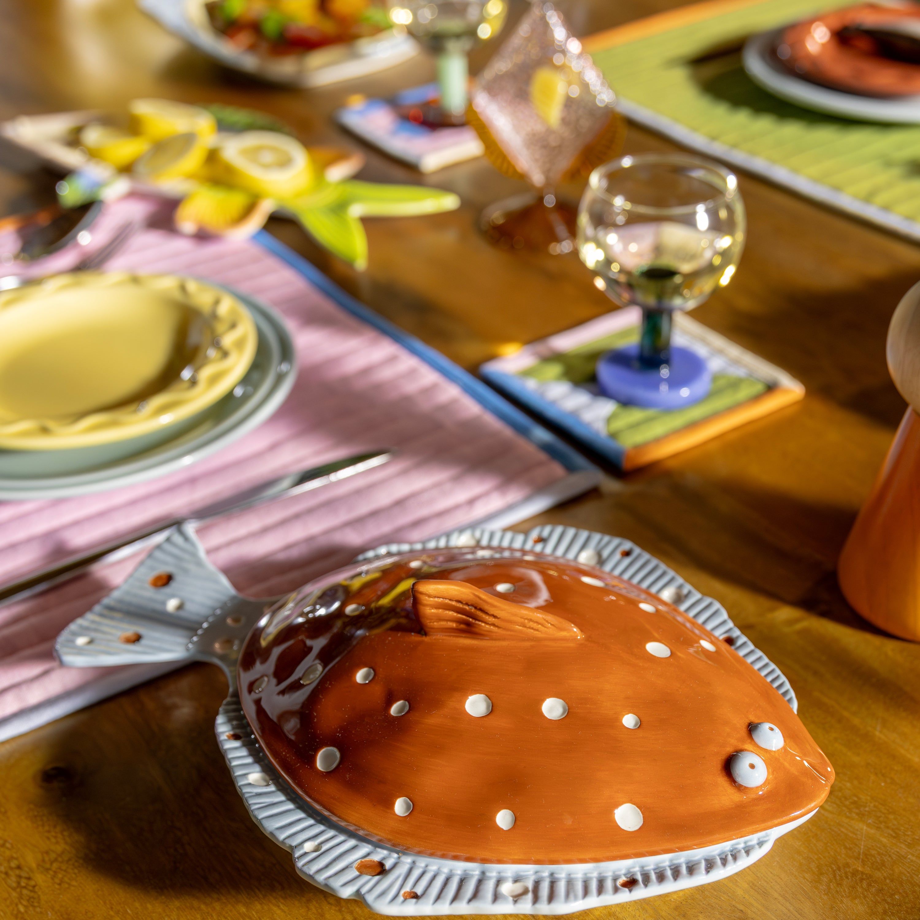 &k amsterdam Plaice Schaal met Deksel - Bruin