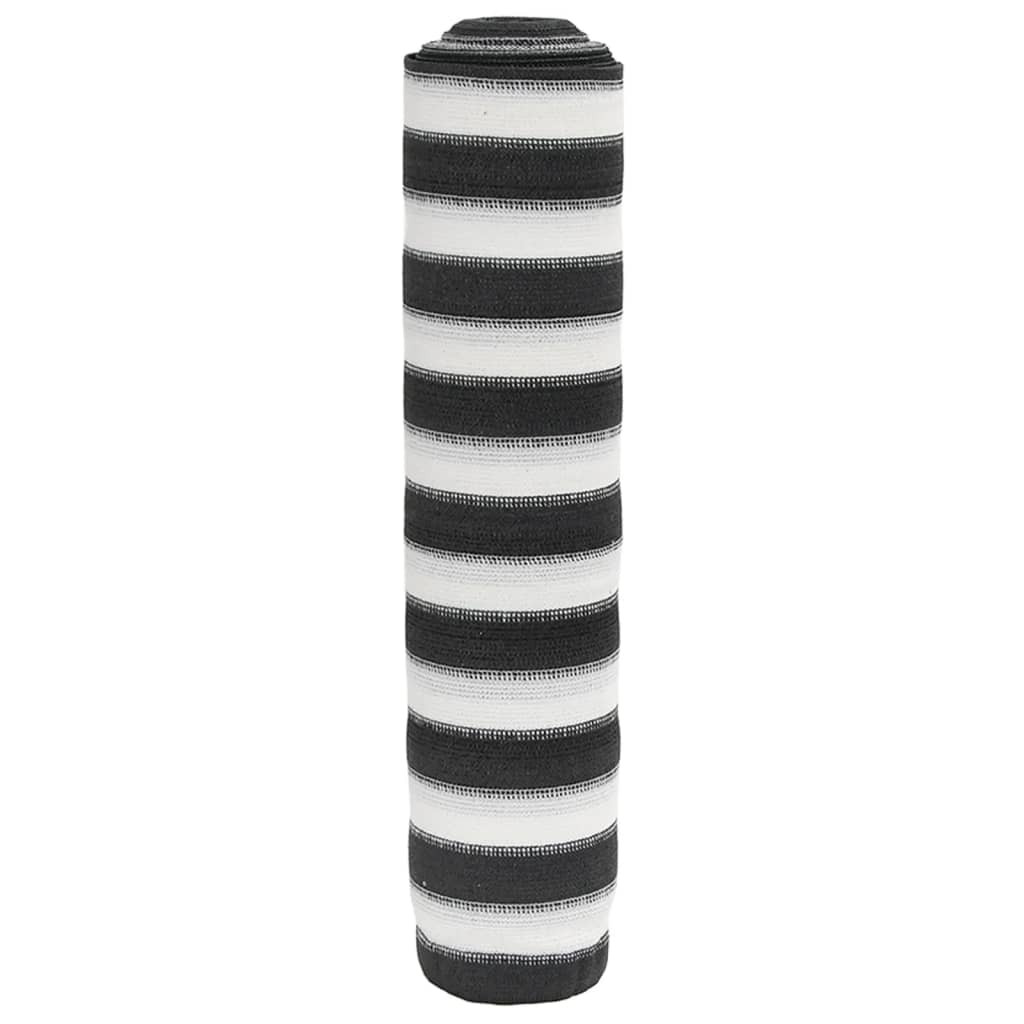 Siatka Cieniująca Parawan Na Ogrodzenie Antracyt-Biel 1,5x10 m HDPE 75 g/m²