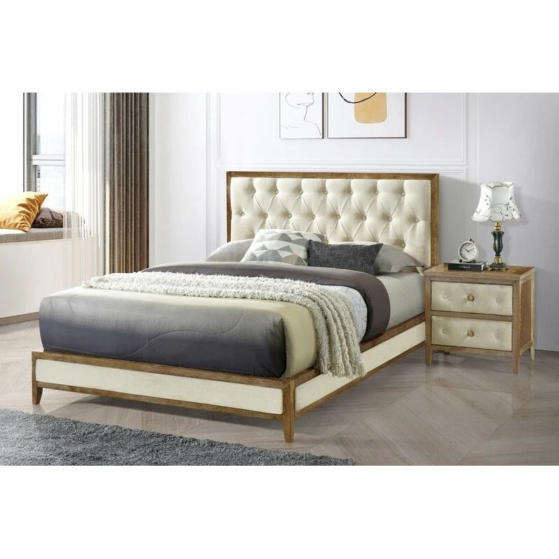 Beautiful Nightstand 1pc Designed Drawers Fronts Modern Bedroom Furniture