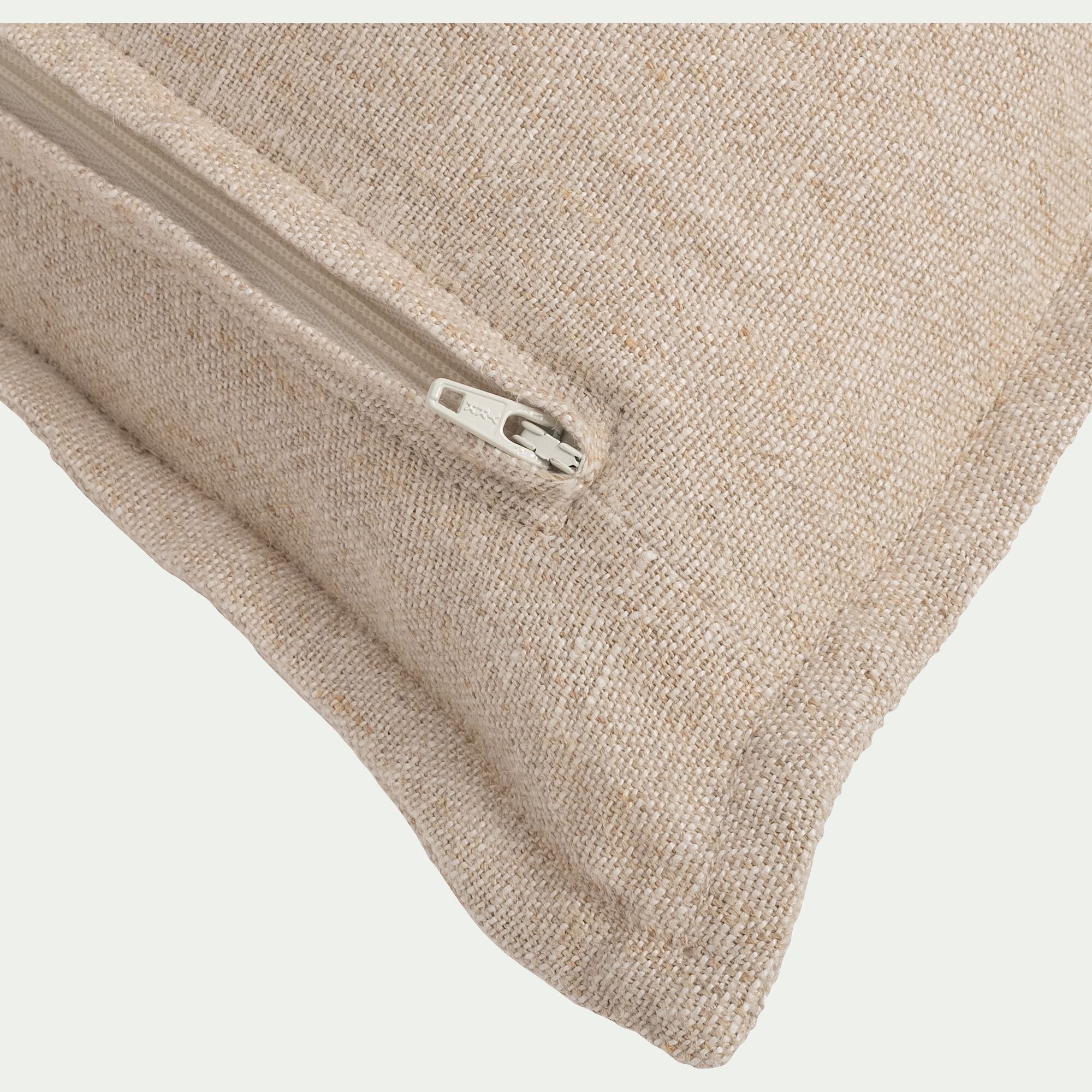 LAURET - Coussin rayé en lin 45x45cm - rouge
