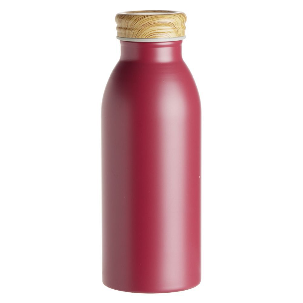 Bouteille isotherme acier avec bouchon en bois 400ml Ø6,7xH18cm