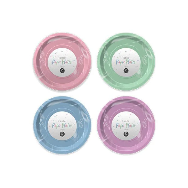 Pastel Paper Plates 23cm 10 Pack