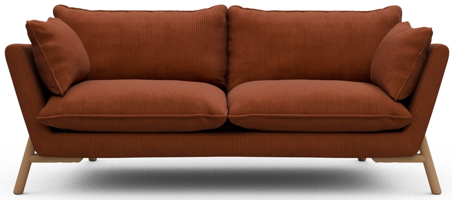 Kragelund Hasle 2-zits Bank Oranje Corduroy   Eiken