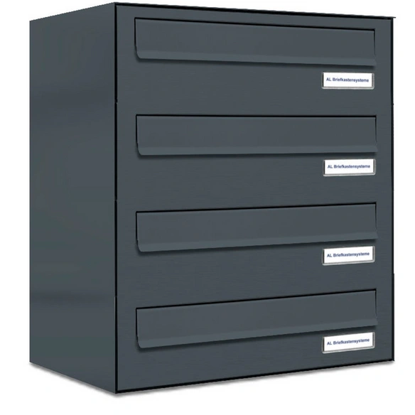 Briefkasten, Parteien: 4, Zaundurchwurf, BxHxT: 153,326 x 46,0 x 27,5 cm