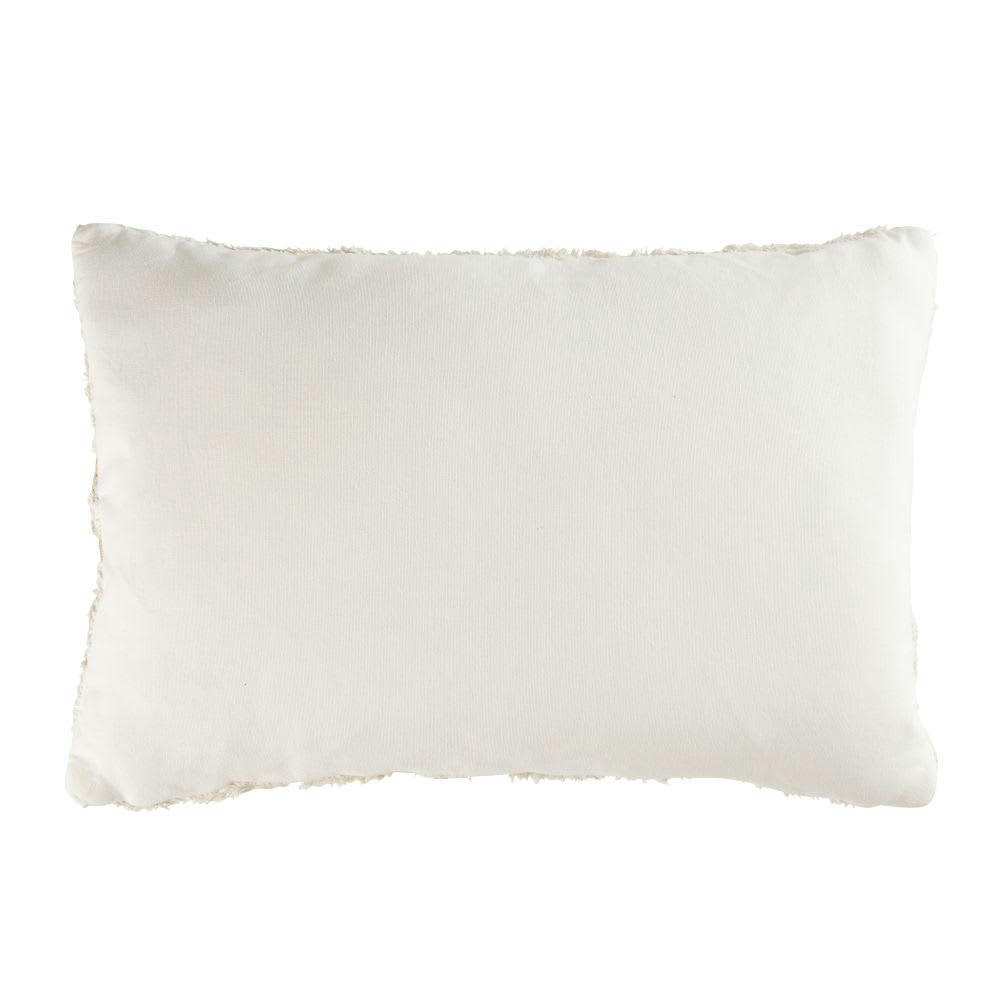 - Coussin en coton blanc motifs graphiques dorés 40x60