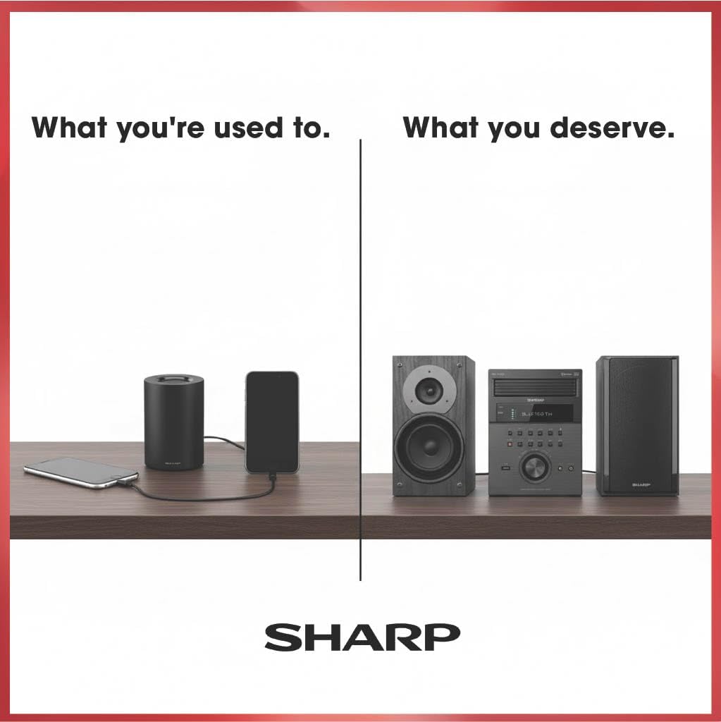 Sharp XL-BH250 Sharp 5-Disc Micro Shelf Executive Speaker System with Bluetooth  USB Port for MP3 Playback  AM/FM  Audio in for Digital Players