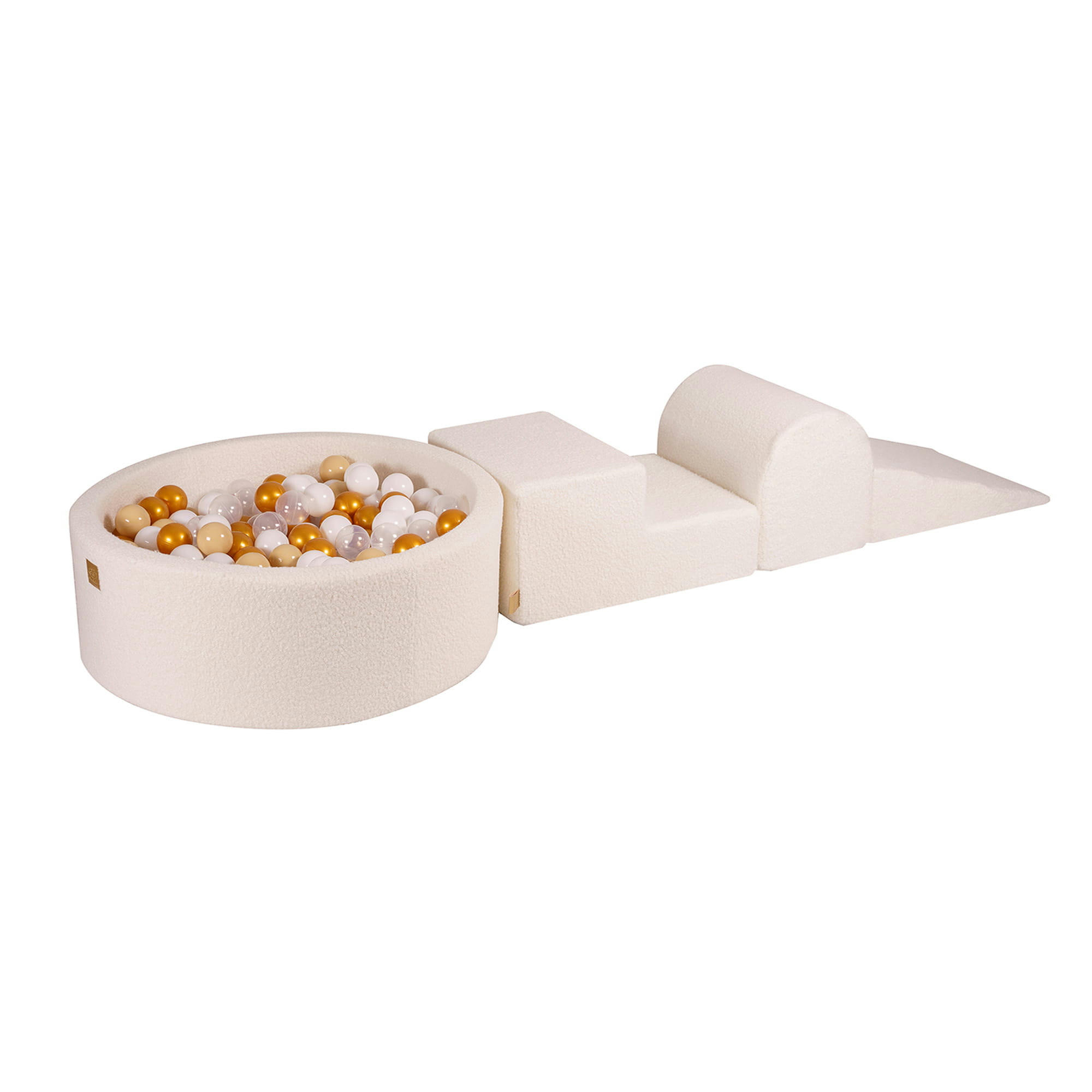 - Aire de jeu mousse, piscine à balles Doré/Beige/Blanc/Transparent W90