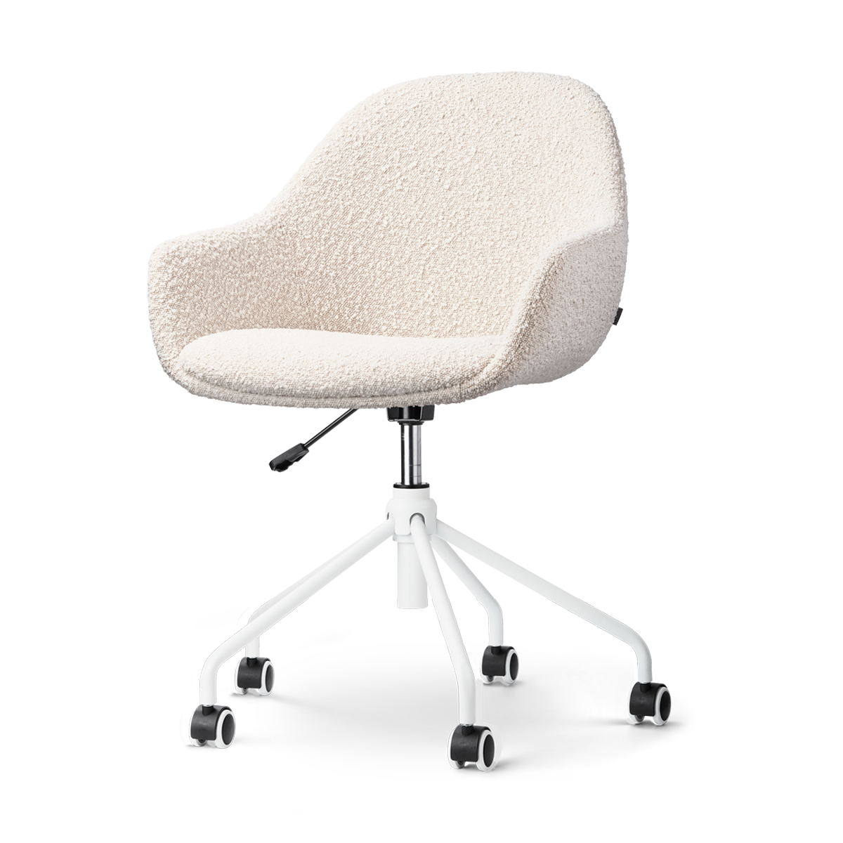 Nolon Nout-Mae Bureaustoel Bouclé Beige - Armleuning - Wit