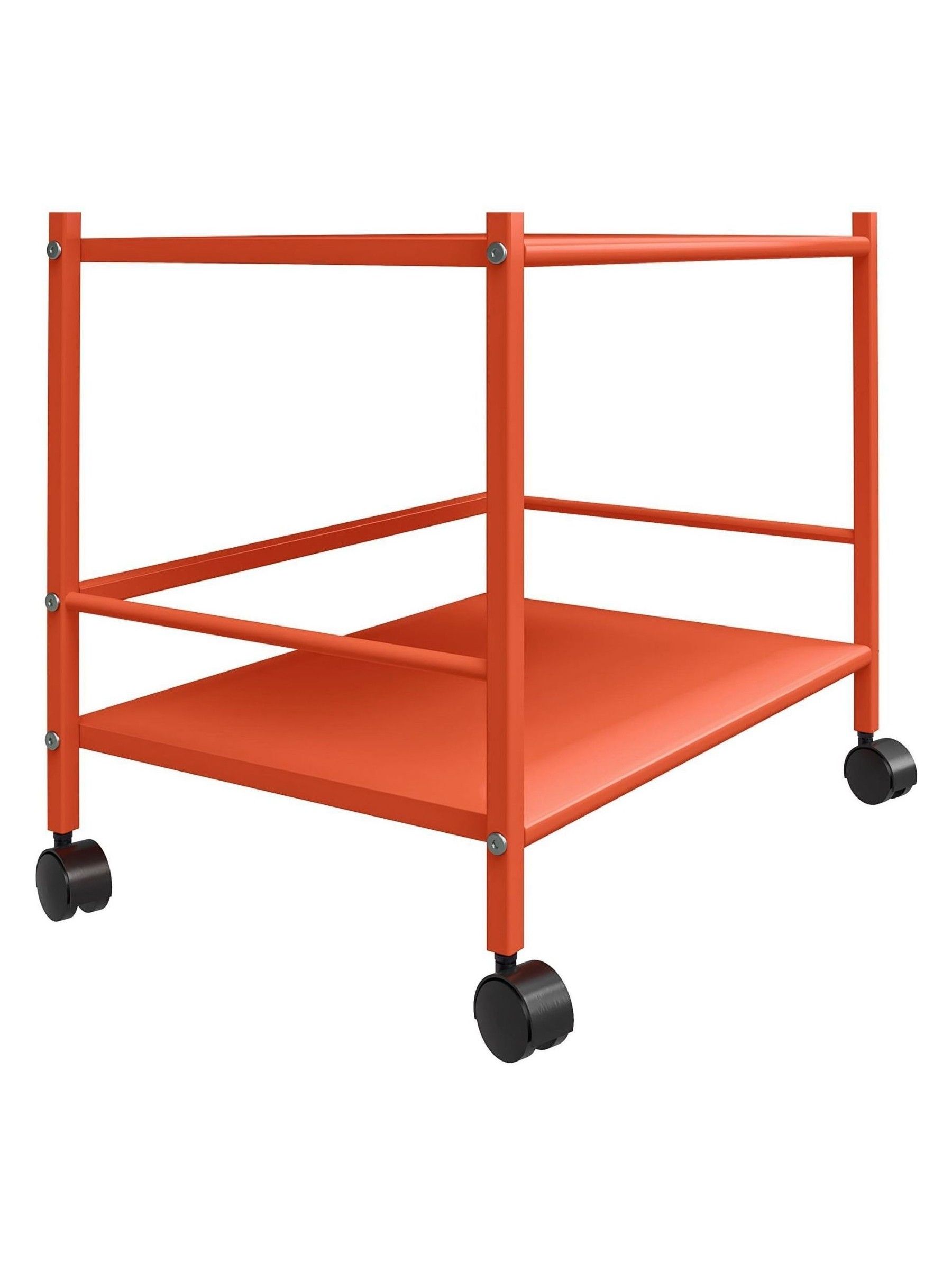 Novogratz Orange Cache Metal Rolli Cart