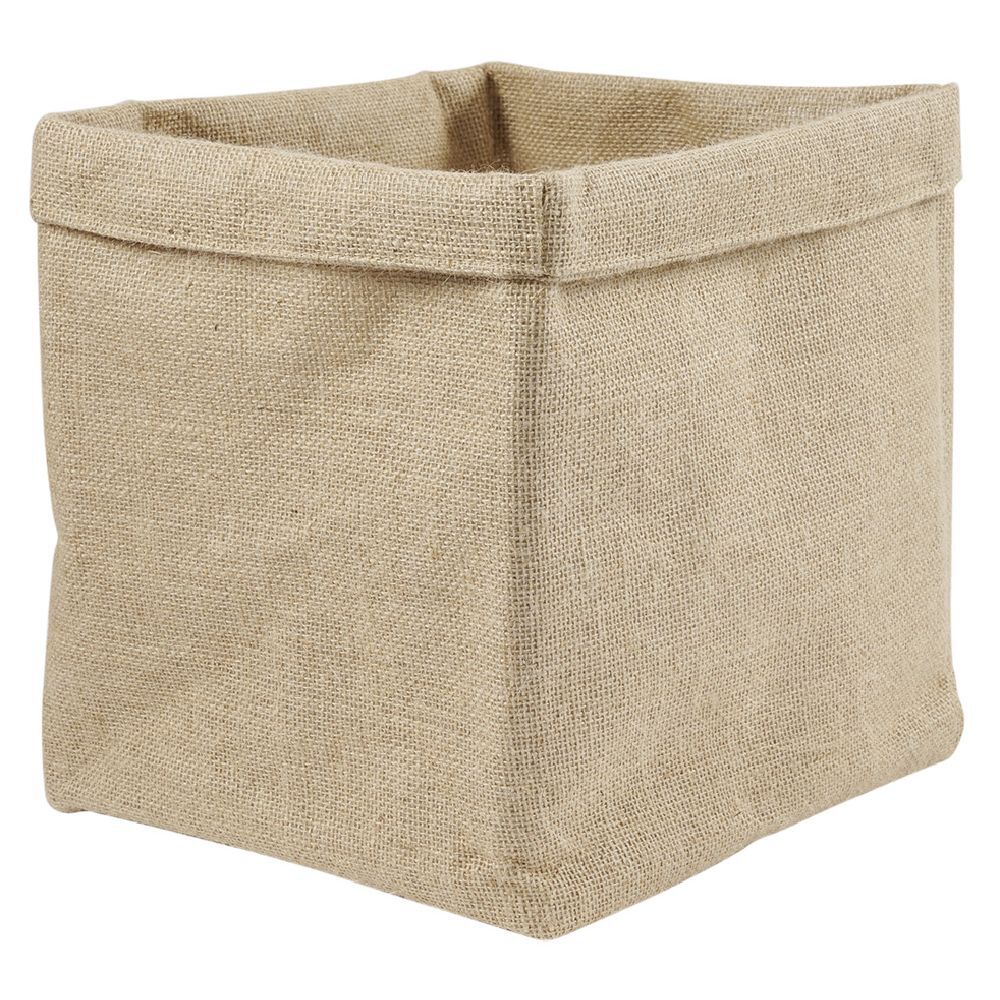Panière Box Cube jute 31x31x31cm beige
