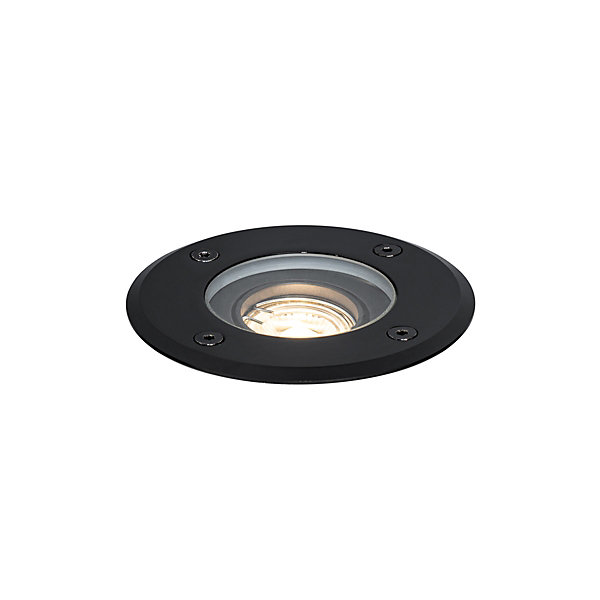 Ensemble de 6 spots de sol extérieurs modernes noirs 35 mm orientables IP65 - Delux